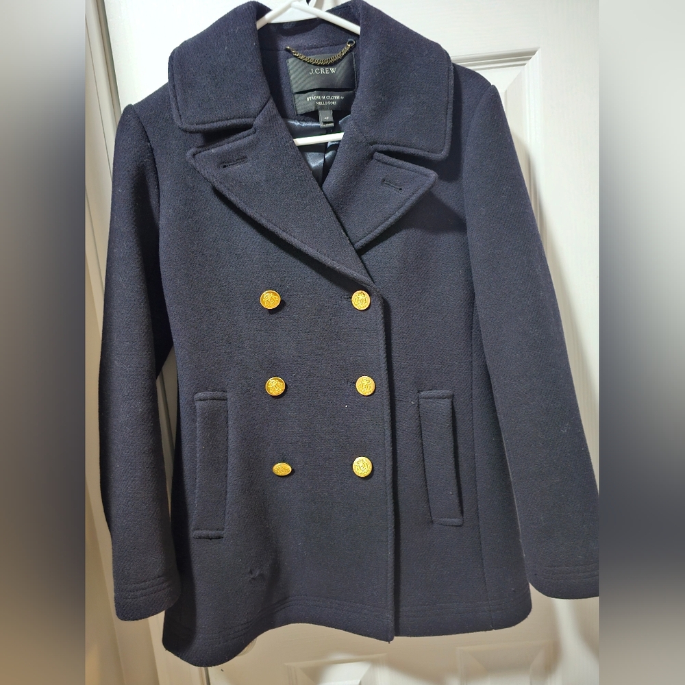 Women's Black Peacoat with Gold Buttons